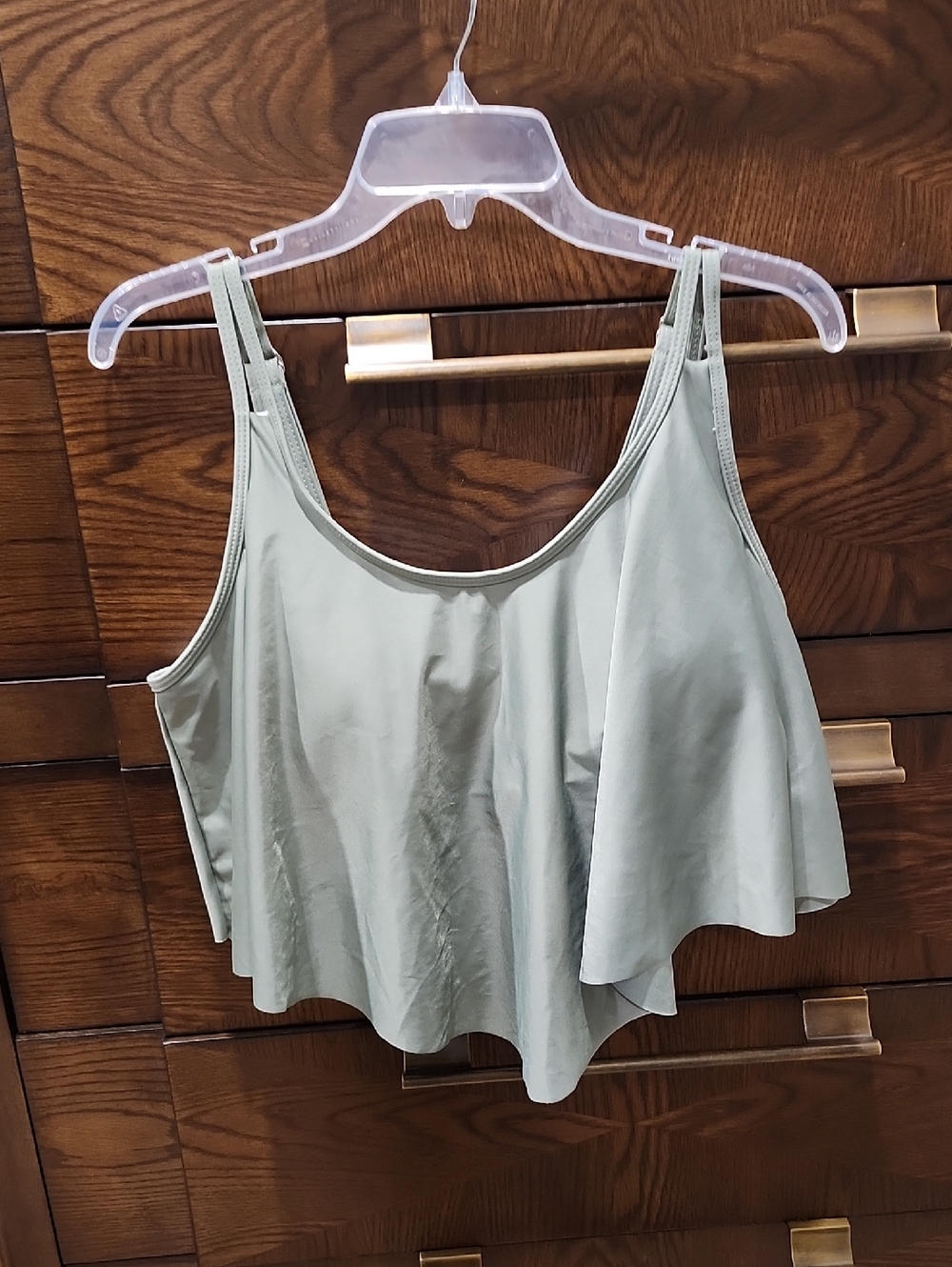 NWOT Sage Green Ruffle Hem Top